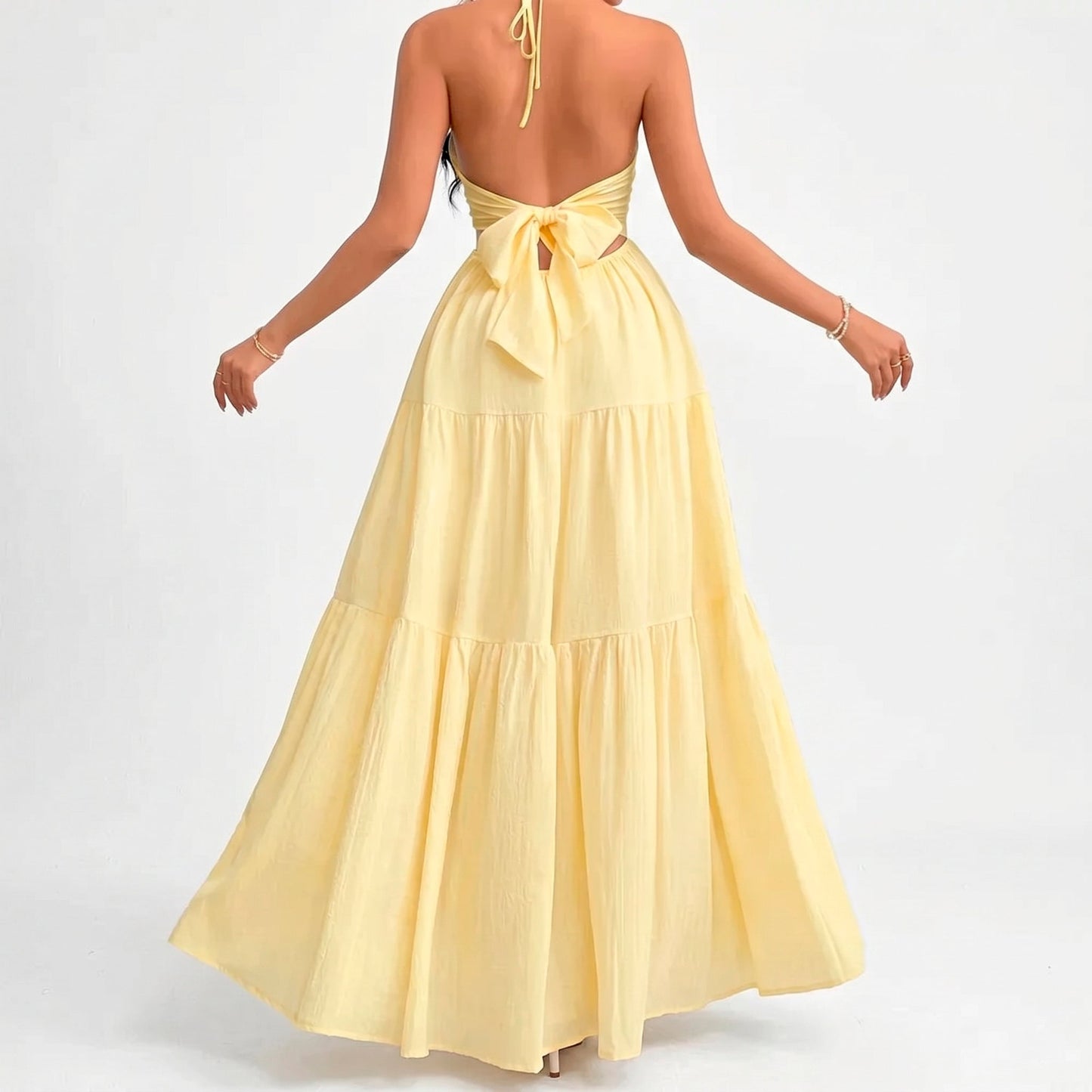 Vestido acampanado largo - Oasis