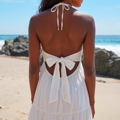 Vestido acampanado largo - Oasis