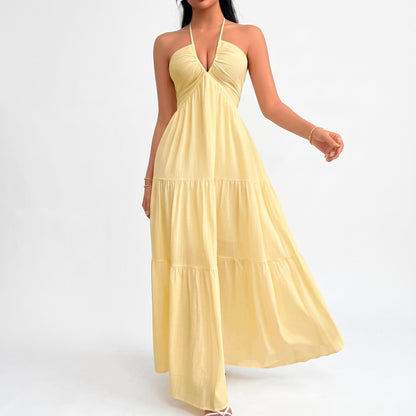 Vestido acampanado largo - Oasis