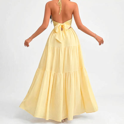 Vestido acampanado largo - Oasis